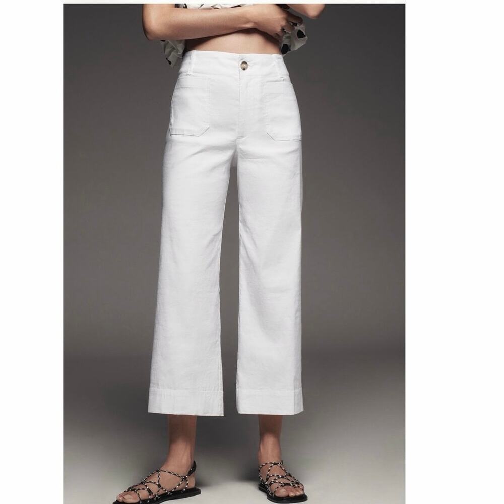 Anthropologie Maeve Colette Magic Fabric Crop Wide-Leg Pants NWT 30